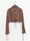 OUDE WAAG 25 Early Autumn Plaid Short Shirt OW-OW-25PF-ST01C1BR048-ZHGW (BR048 Brown and Gray Plaid)